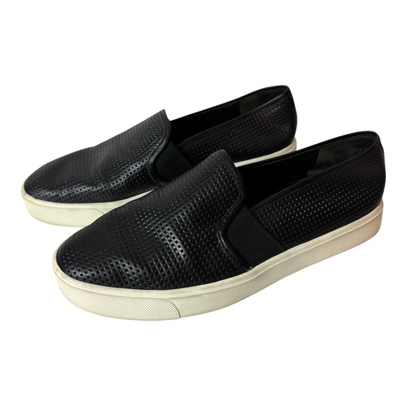 Vince Blair slip on Sneakers black leather women’s size US 7M EU 37 - Picture 1 of 9